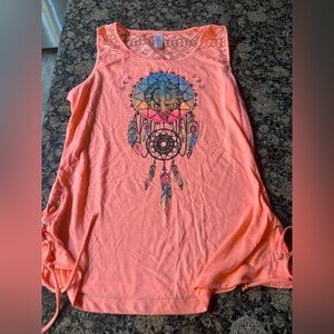 Xhilaration Peach Dreamcatcher Tank Top